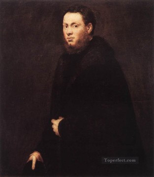  italiano Pintura al %C3%B3leo - Retrato de un joven caballero Tintoretto del Renacimiento italiano